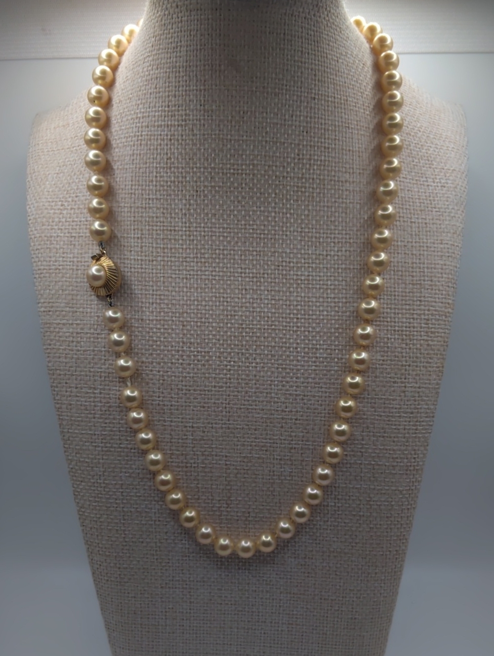Majorica Simulated Pearl Necklace With Hidden Clasp Vintage - Picture 7 of 7